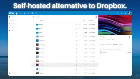 Nextcloud Screenshot - Self-hosted alternative to DropBox.