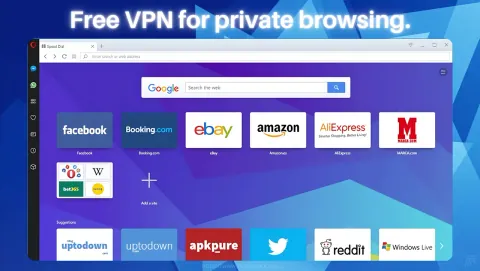 Opera Browser Screenshot - Free VPN for private browsing.