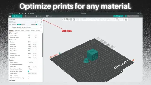 OrcaSlicer Screenshot - Optimize prints for any material.