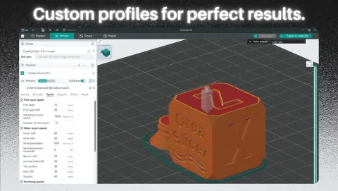 OrcaSlicer Screenshot - Custom profiles for perfect results.