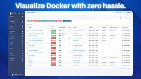 Portainer Screenshot - Visualize Docker with zero hassle.