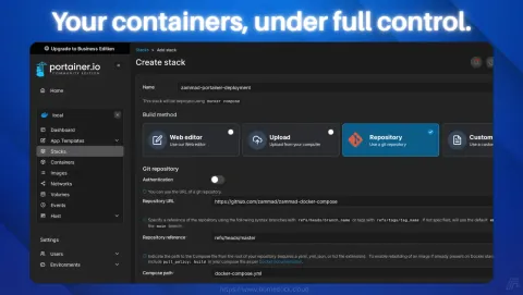 Portainer Screenshot - Your containers, under full control.