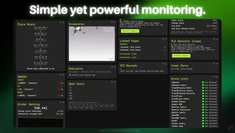 WebCheck Screenshot - Simple yet powerful monitoring.