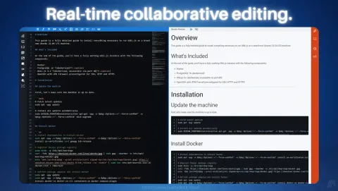 Wiki.js Screenshot - Real-time collaborative editing.