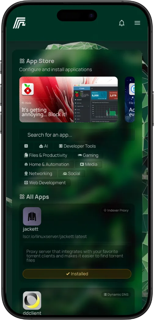 Screen 4 of a phone showcasing HomeDock OS