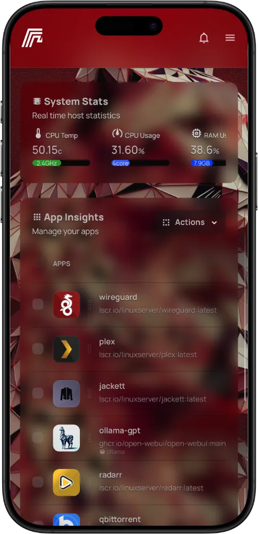 Screen 5 of a phone showcasing HomeDock OS